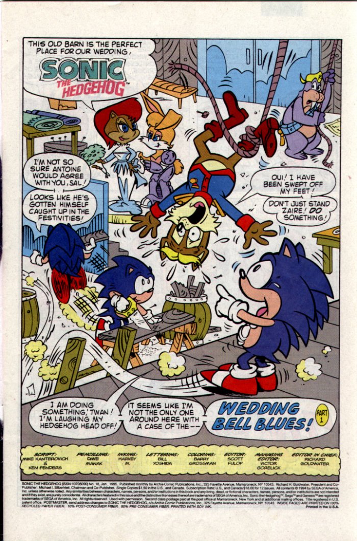 Sonic - Archie Adventure Series January 1995 Page 1